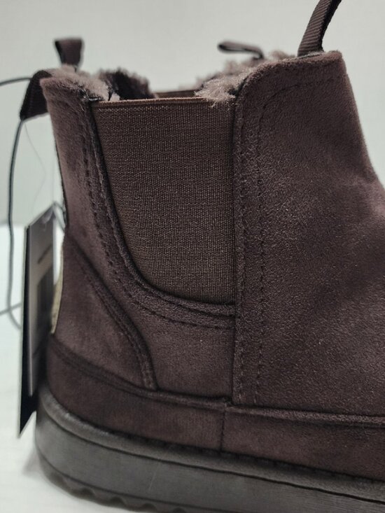New White Mountain Isleworth Dark Brown Boot - Faux Suede & Fur - Size 10